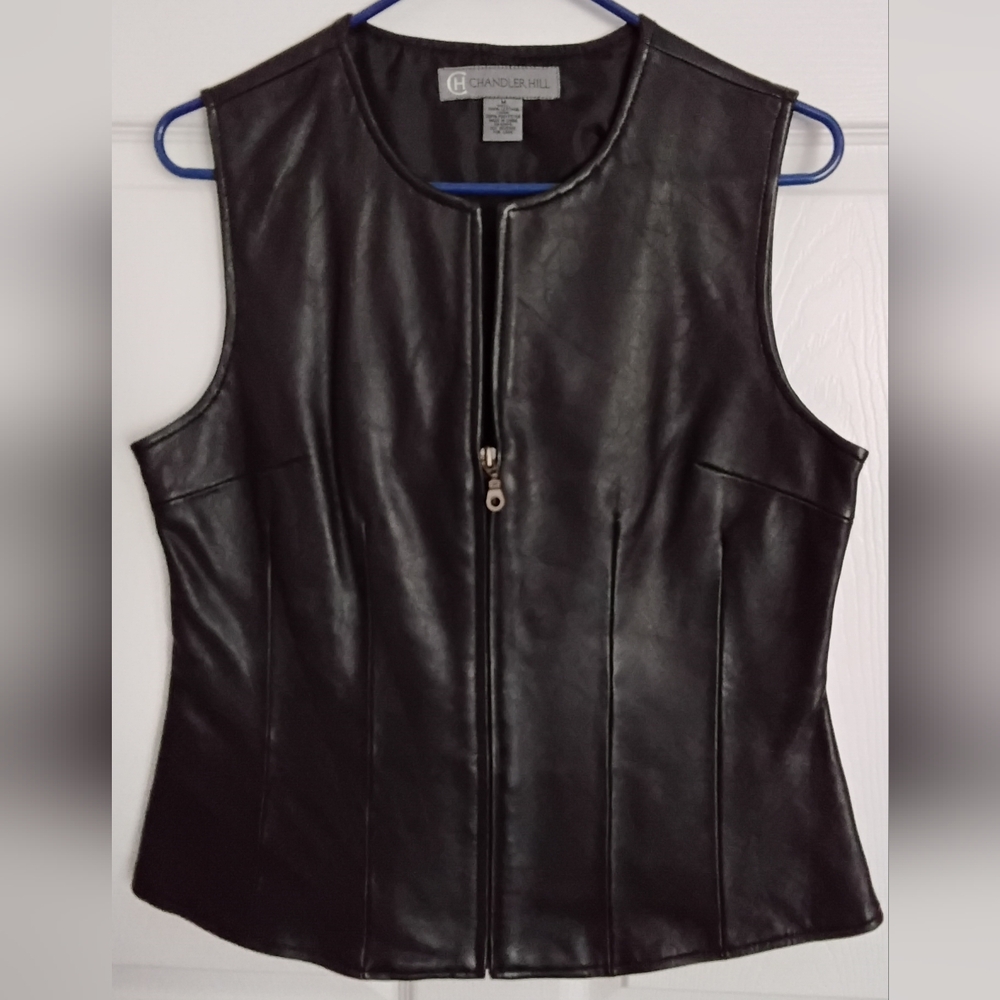 Chandler Hill Black Leather Vest for Women